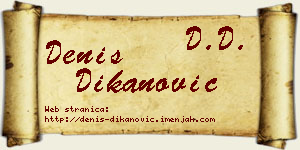 Denis Dikanović vizit kartica